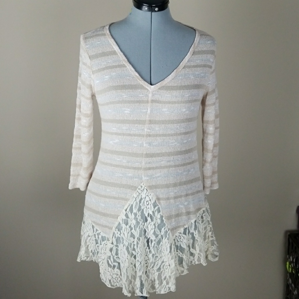 Blu Pepper lace detail sweater